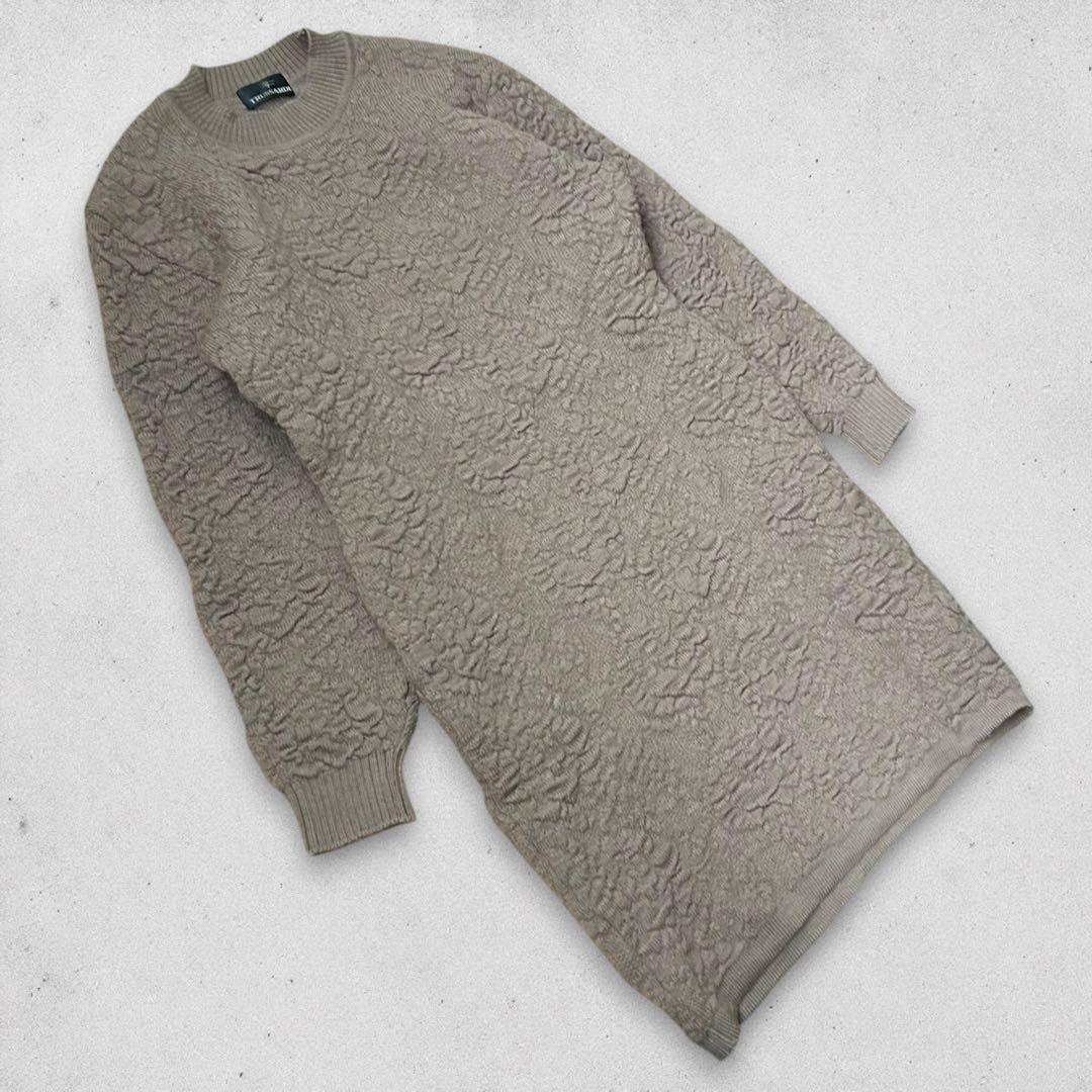 希少 TRUSSARDI トラサルディ 立体編み ニットワンピース ウール — image 4