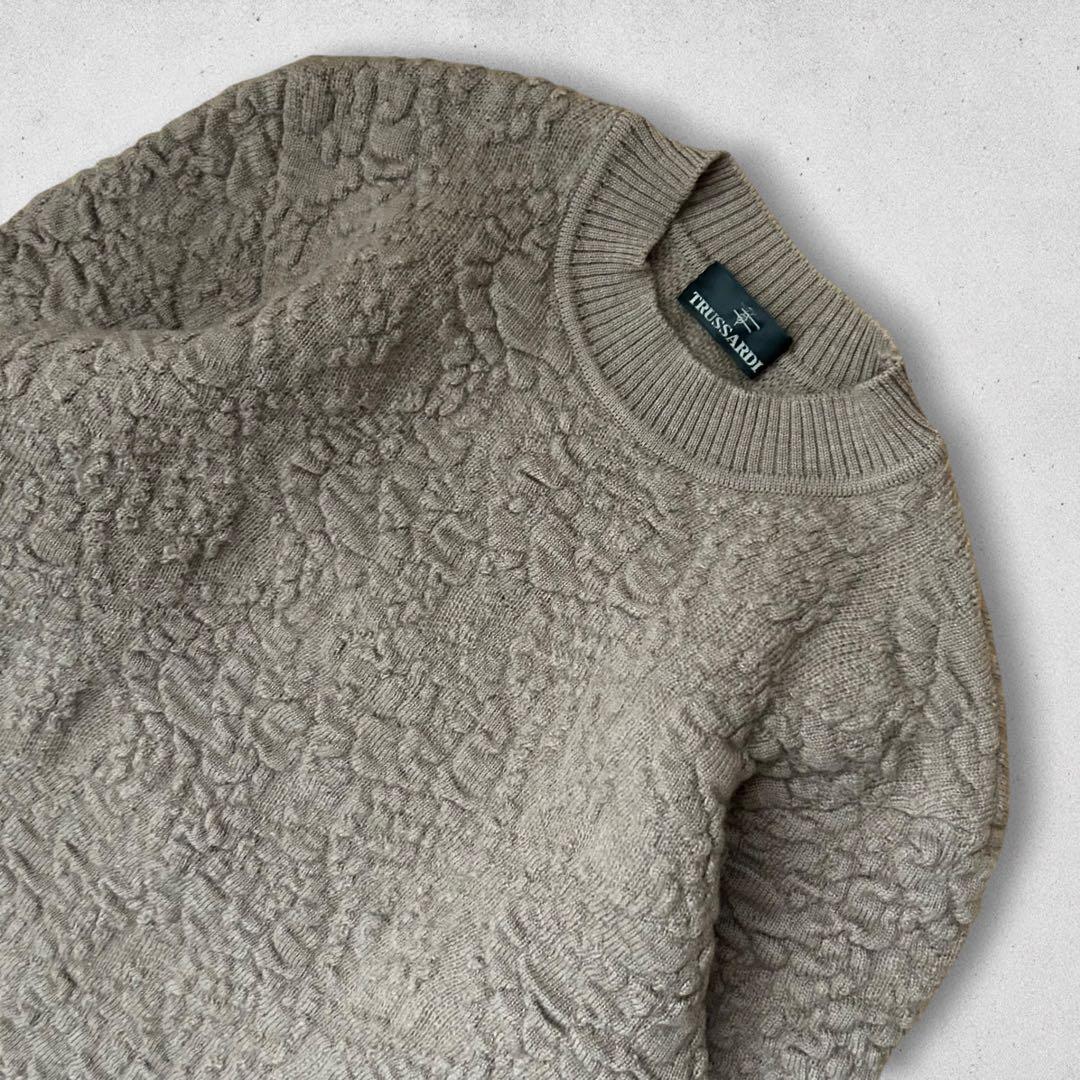 希少 TRUSSARDI トラサルディ 立体編み ニットワンピース ウール — image 5