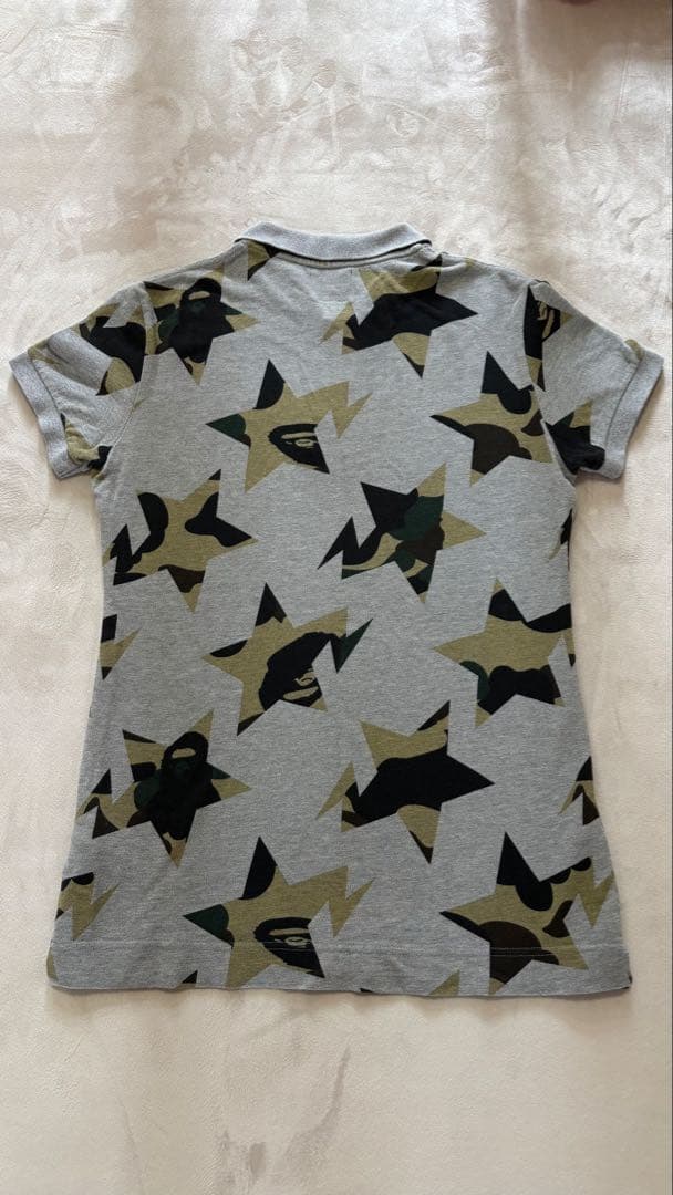 【希少】A BATHING APE スターカモ ポロシャツ グレー S — image 2