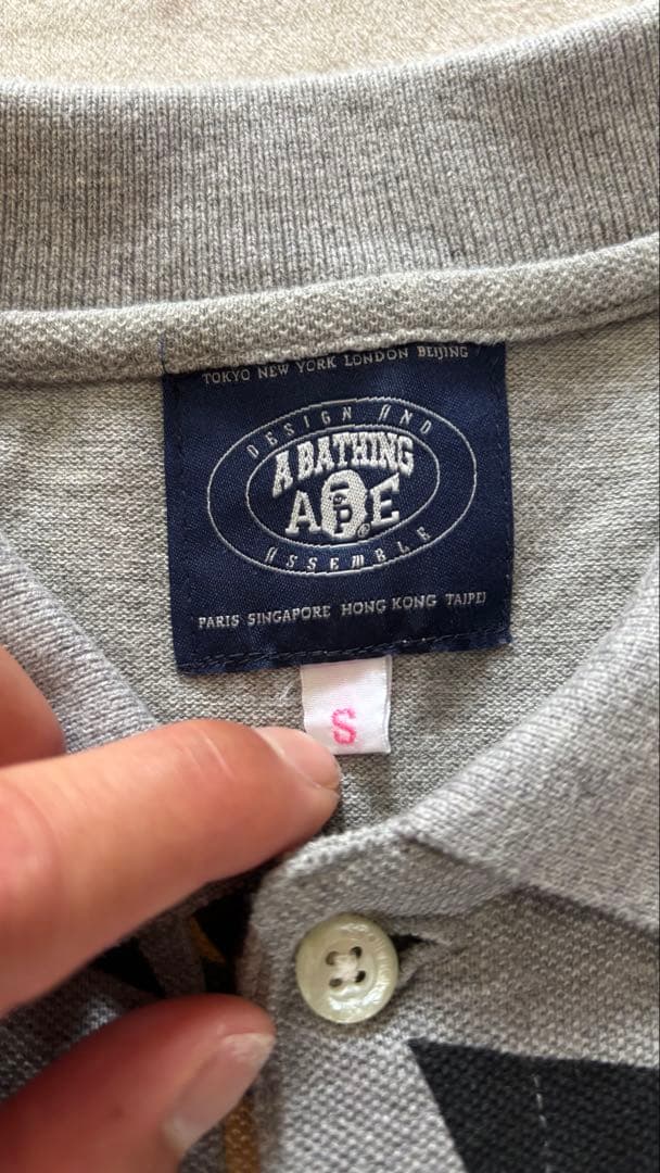 【希少】A BATHING APE スターカモ ポロシャツ グレー S — image 3