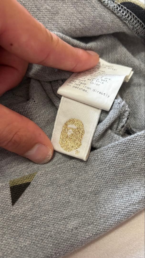 【希少】A BATHING APE スターカモ ポロシャツ グレー S — image 5