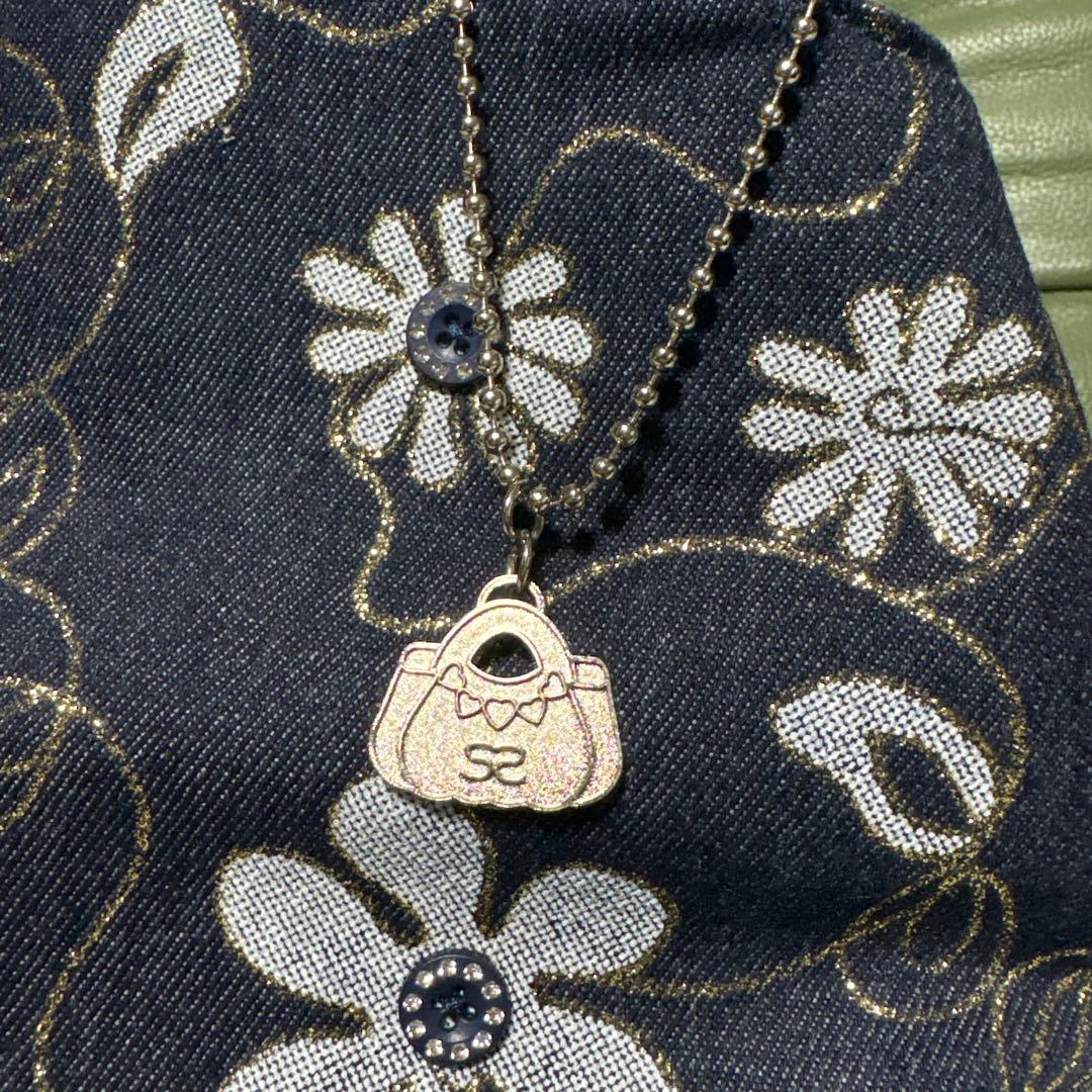 SAVOY サボイ ハンドバッグ 花柄 デニム調 チャーム付き 美品 — image 3