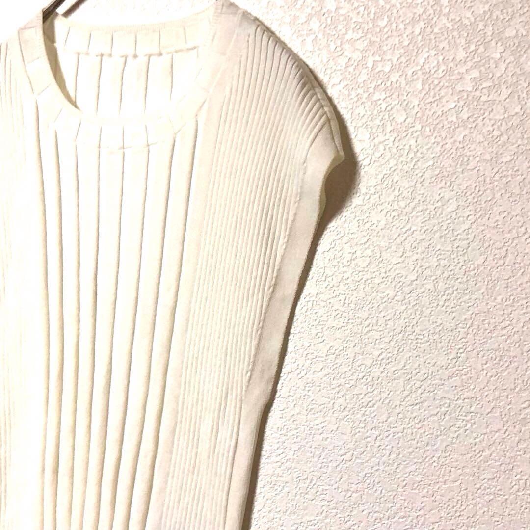 ロペ ROPE リブニット ベスト ノースリーブ チュニック 白 ホワイト — image 5