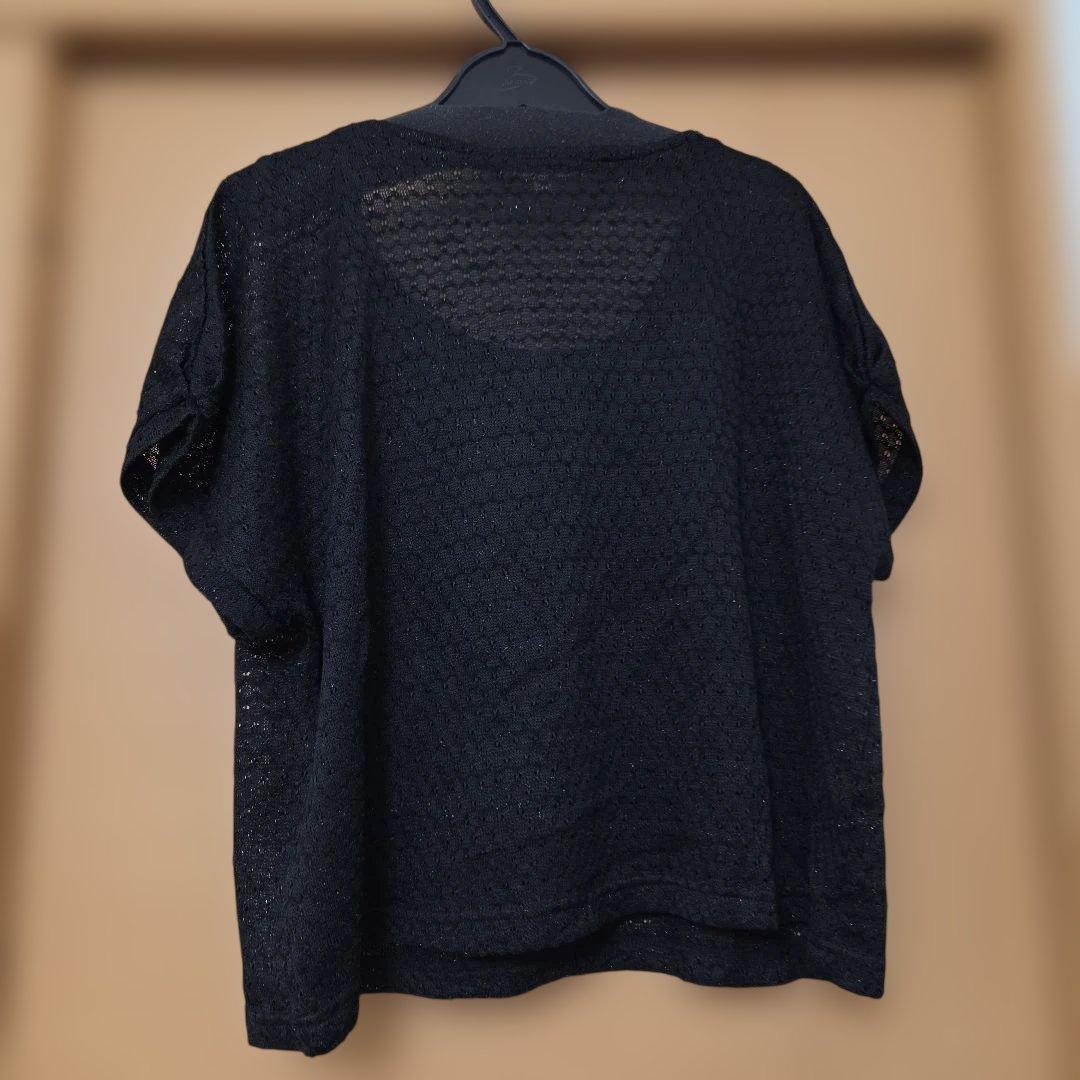 黒 半袖ニットトップス Mサイズ — image 2