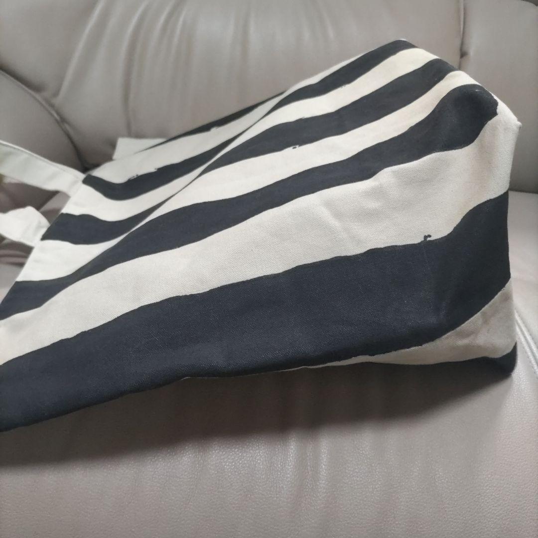 SALE♪美品♡作家バック1点物♪縦ストライプ柄 キャンバストート ビックサイズ — image 5