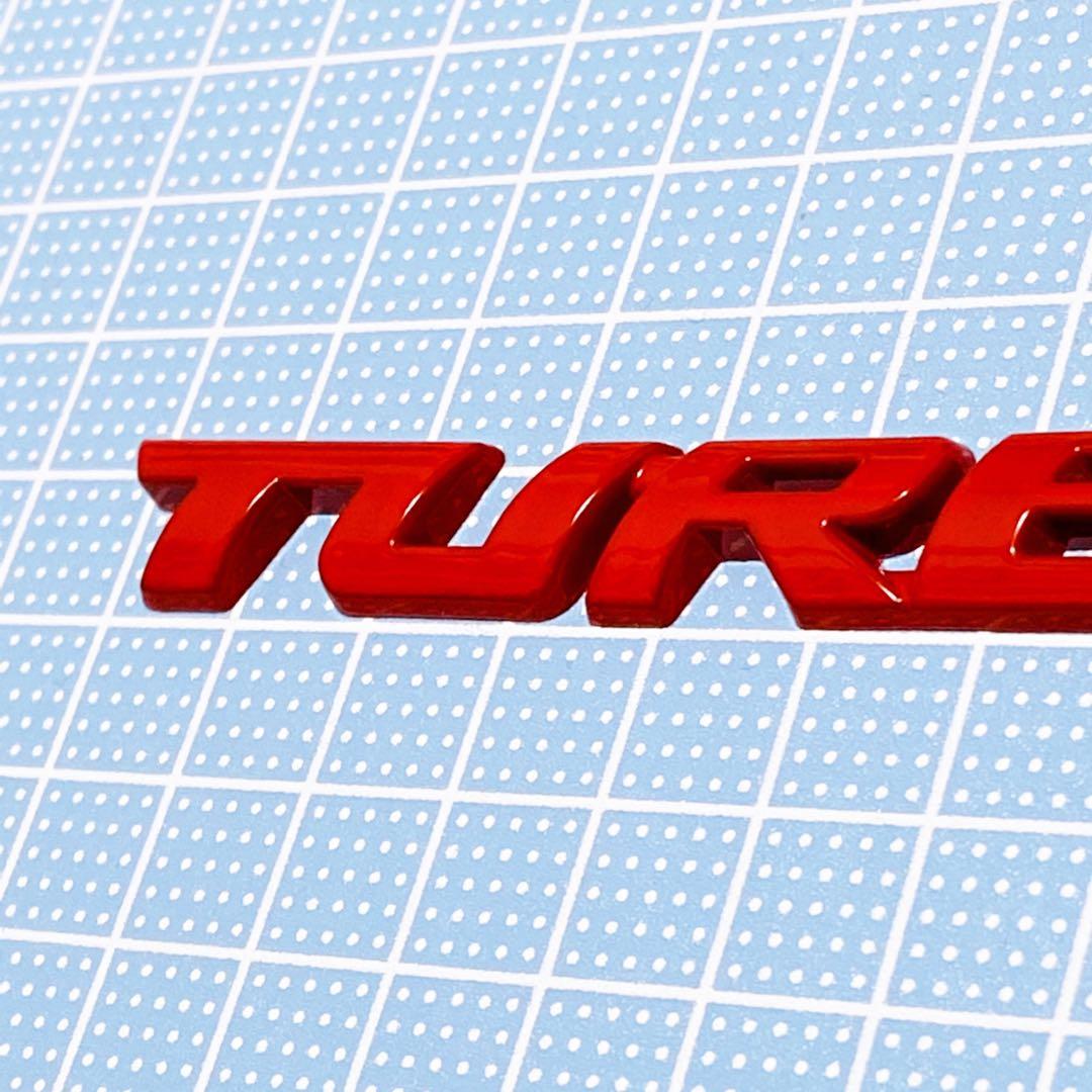 【3D立体】TURBO ターボ エンブレム カスタムパーツ レッド — image 2