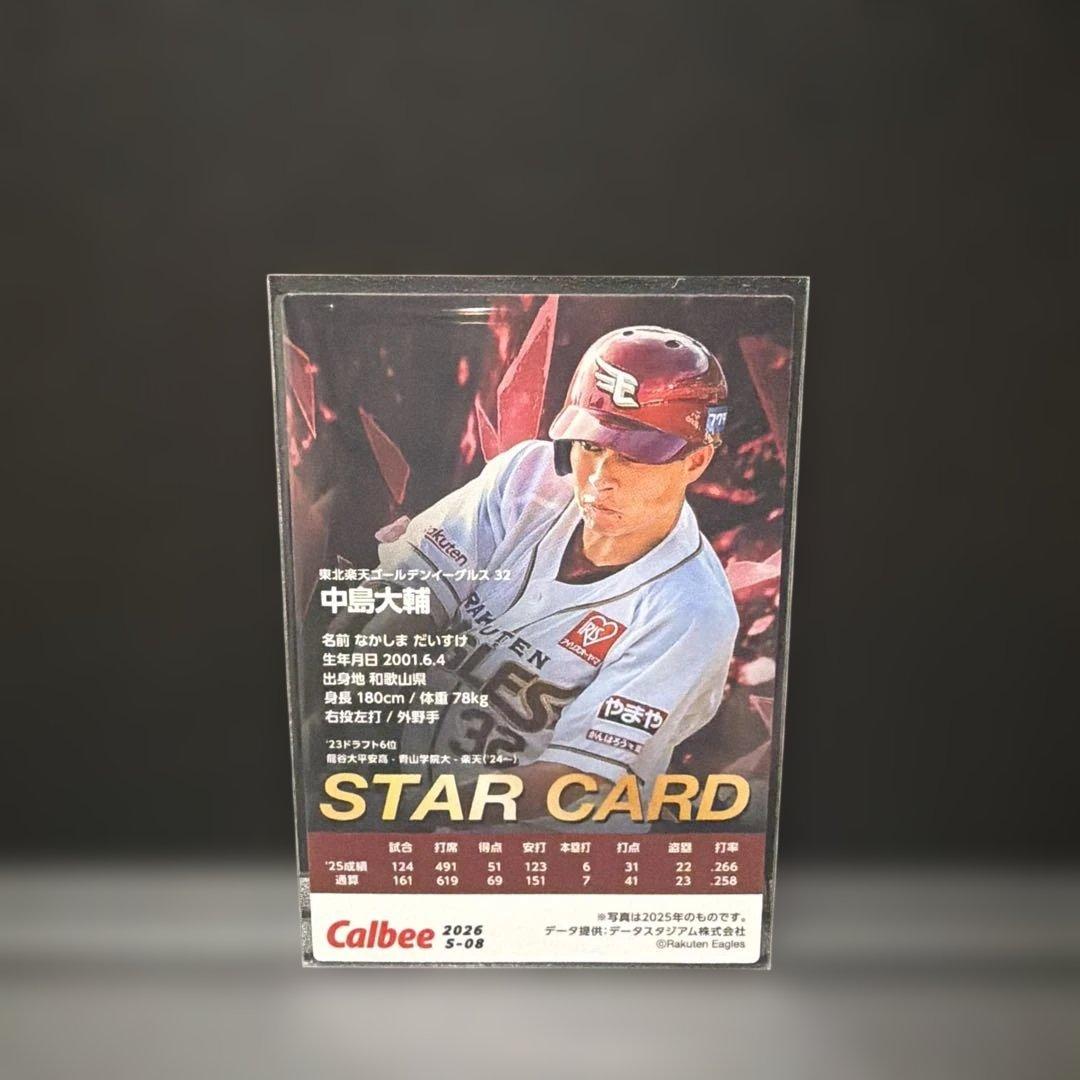プロ野球チップス2026 楽天 金サイン 中島大輔 — image 2
