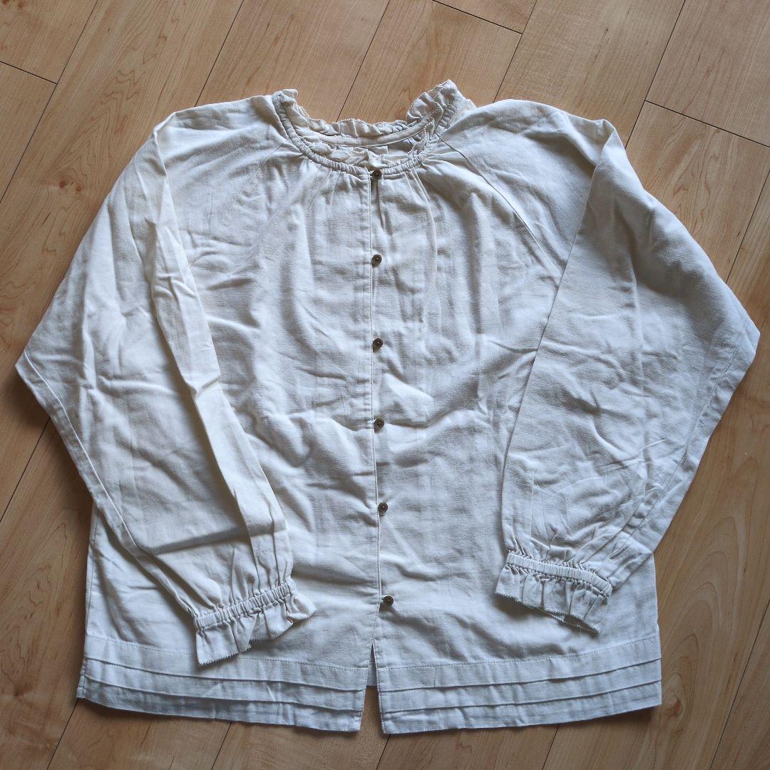 ニコアンド　フリル袖長袖シャツ　Mサイズ — image 4