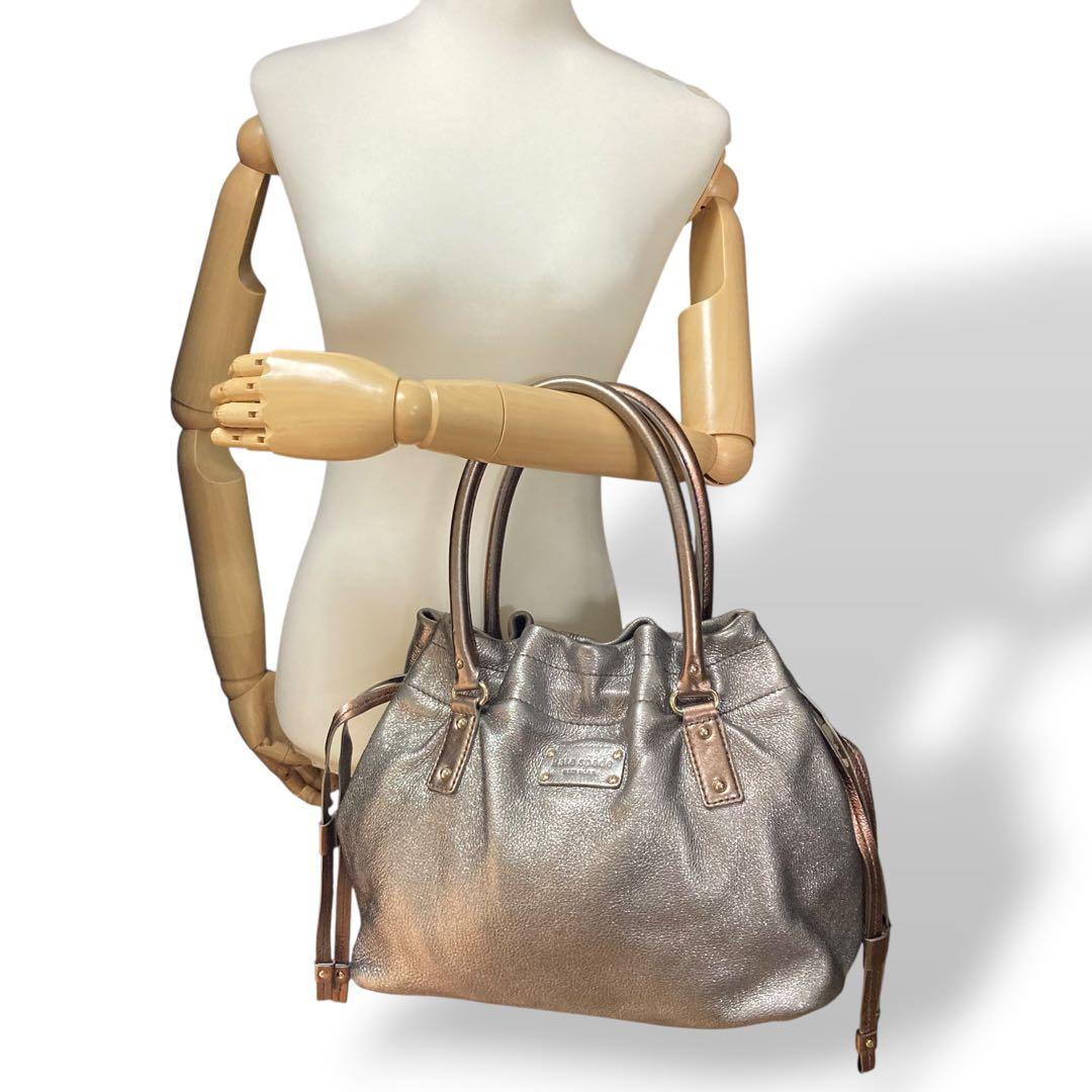 ケイトスペード katespade ハンドバッグ レザー 腕かけ シルバー — image 2