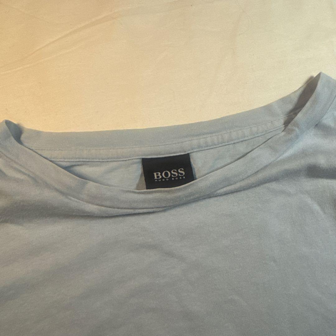 HUGO BOSS ライトブルー 半袖Tシャツ 袖パイピング Sサイズ — image 3