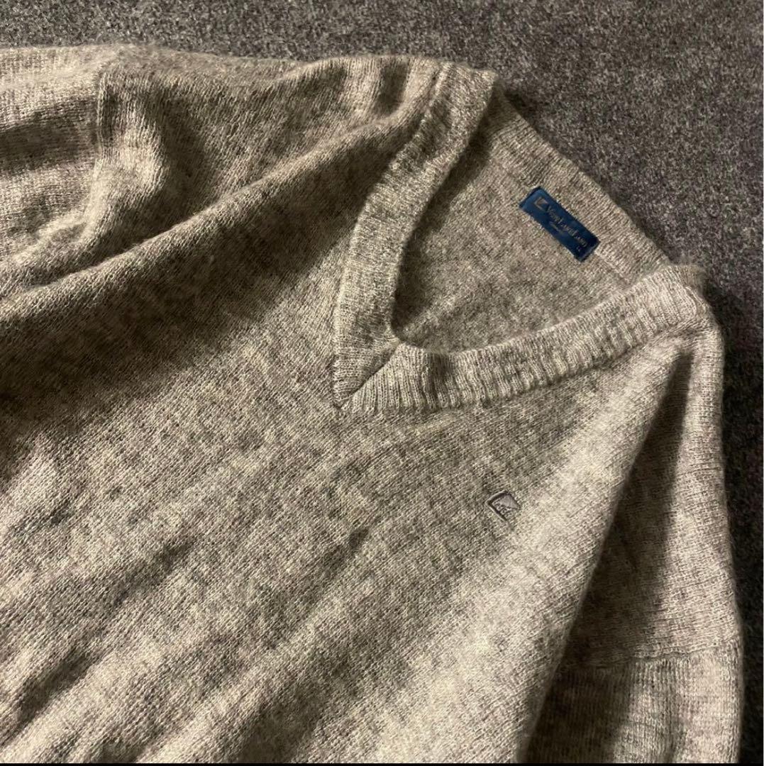 vintage モヘア　ニット　Vネック　無地　cityboy グレー　LL — image 2