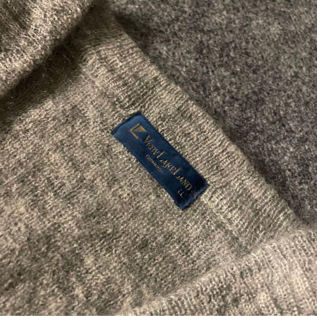 vintage モヘア　ニット　Vネック　無地　cityboy グレー　LL — image 3