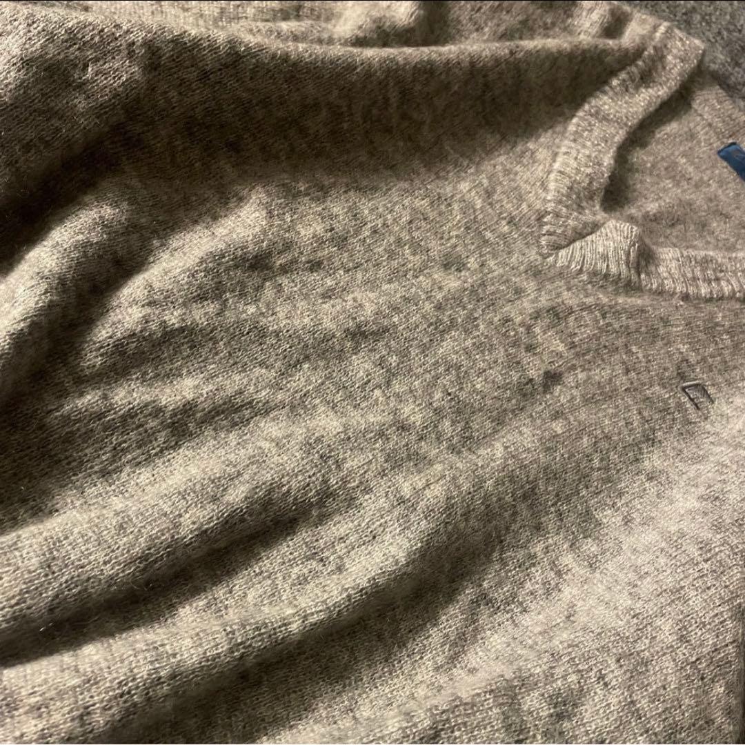 vintage モヘア　ニット　Vネック　無地　cityboy グレー　LL — image 5