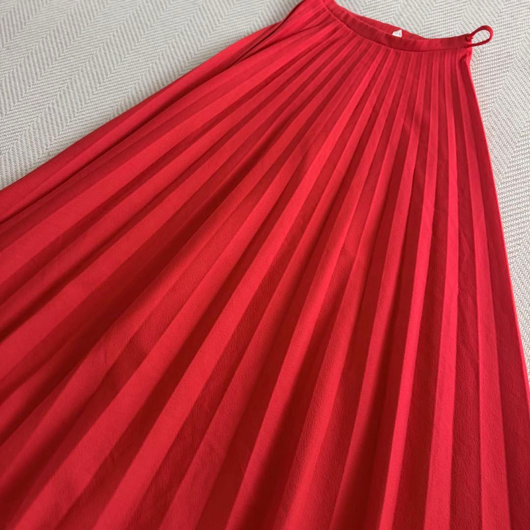 ロングプリーツスカート マキシ丈 赤 M 古着　Vintage バカンス — image 4