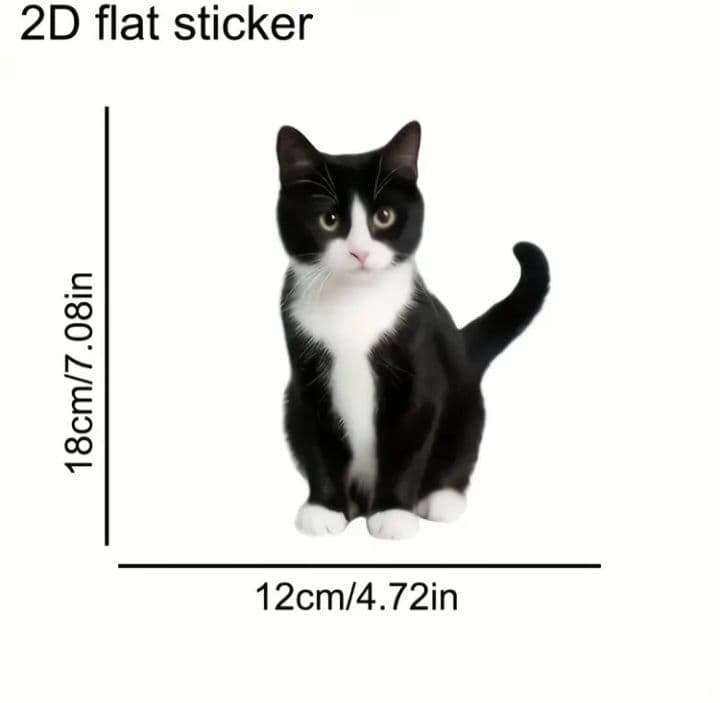 猫 ステッカー 白黒 ハチワレ — image 4