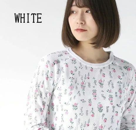 JEMORGAN 花柄 サーマル トップス ワッフル ロンT カットソー — image 3
