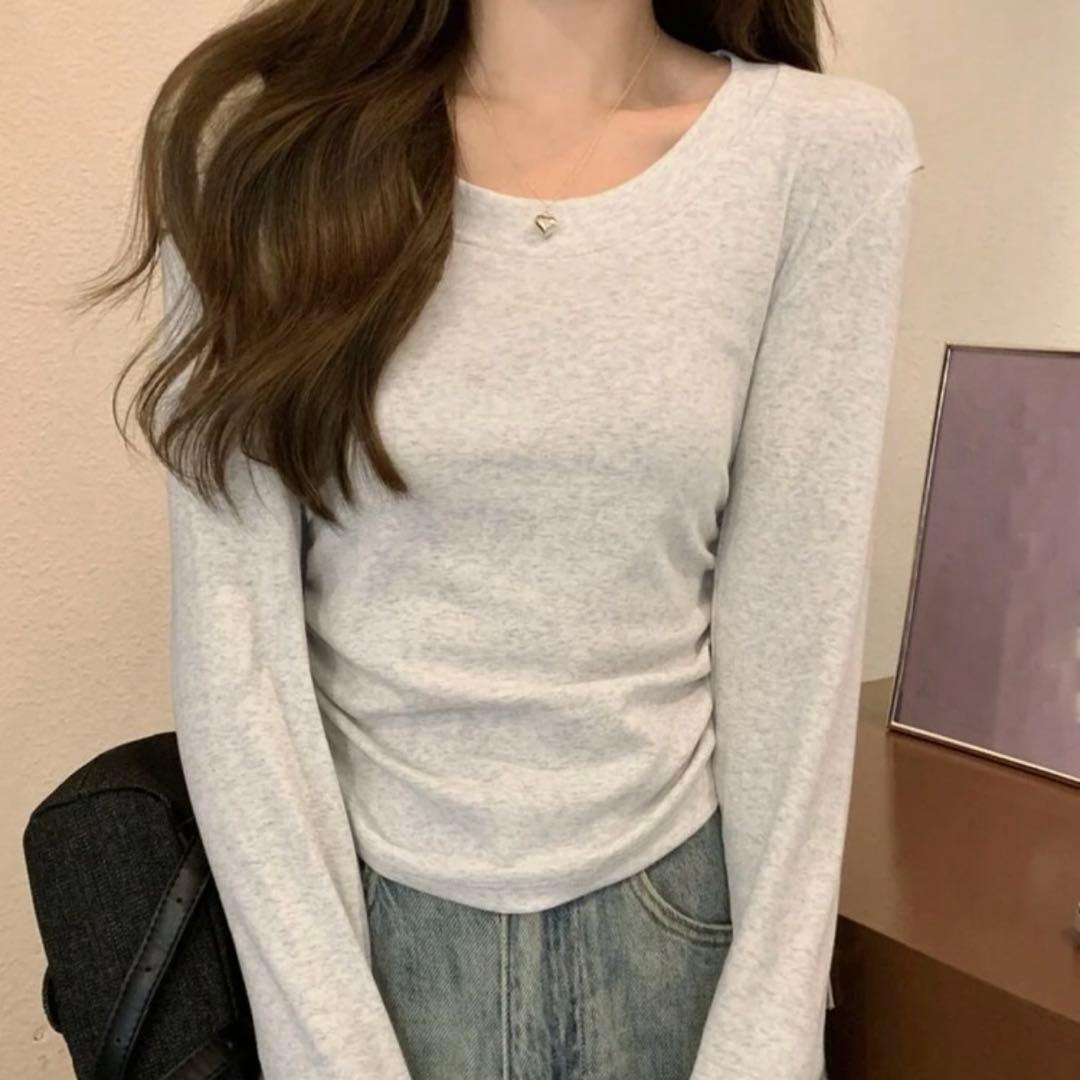 サイドドロスト 長袖カットソー グレー — image 2