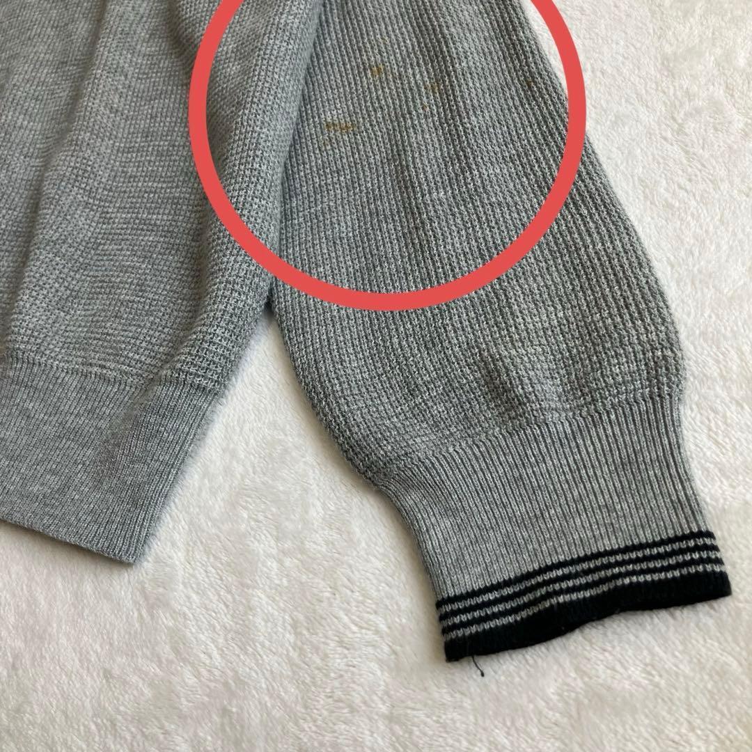 ユニクロ UNIQLO ハーフジップニット メンズ L グレー 襟ライン 綿混 — image 4