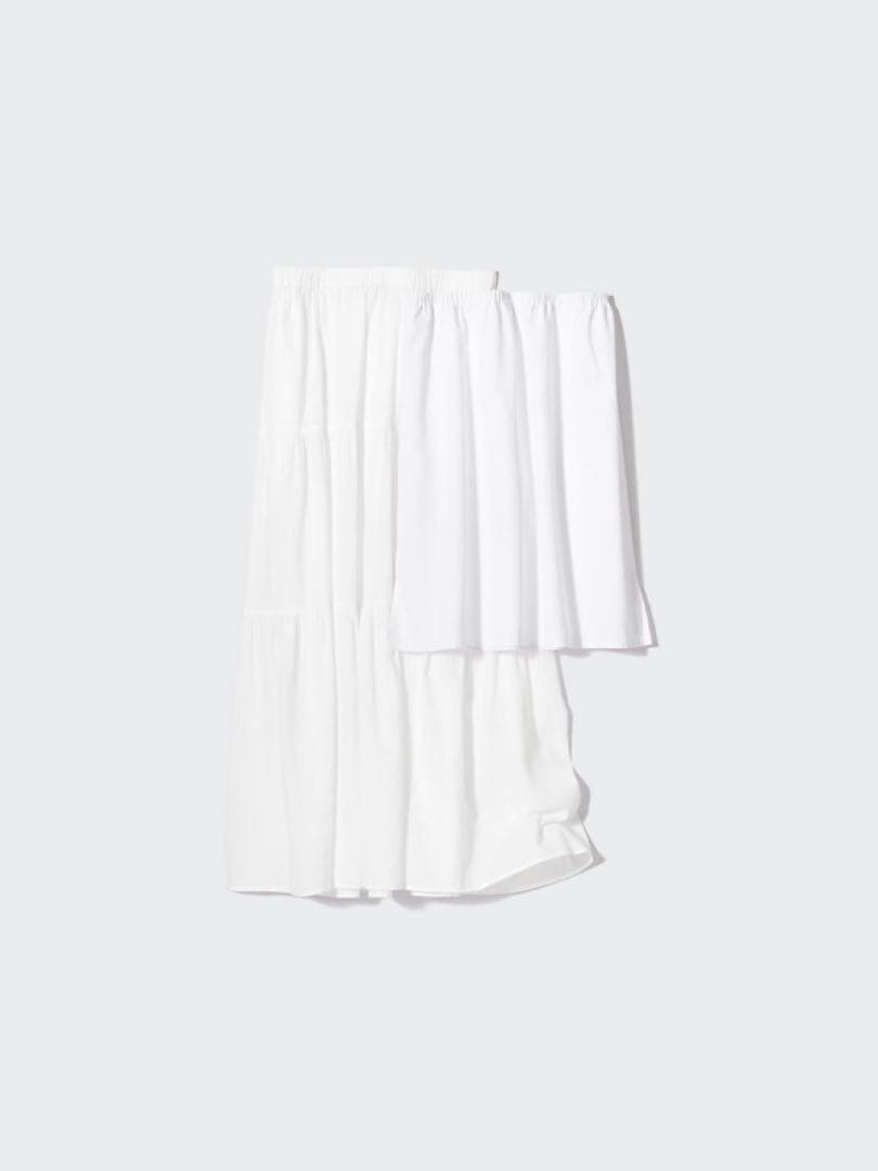 k0496 UNIQLO クリンクルコットンティアードスカート ペチコート付き — image 2