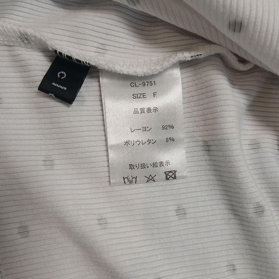 clear ドット柄 半袖Tシャツ リボン付き　ホワイト — image 5