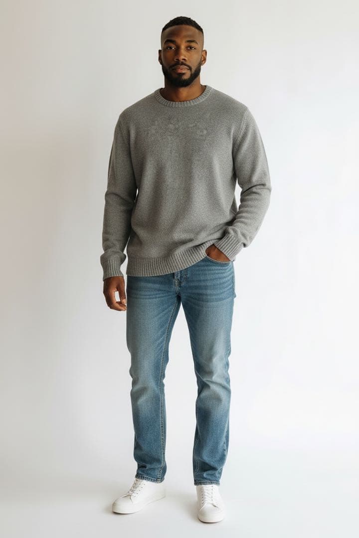 L.L.Bean コットンニット セーター XL グレー クルーネック 古着 — image 2