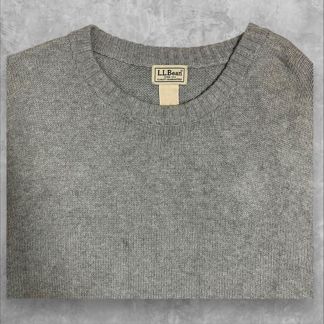 L.L.Bean コットンニット セーター XL グレー クルーネック 古着 — image 5