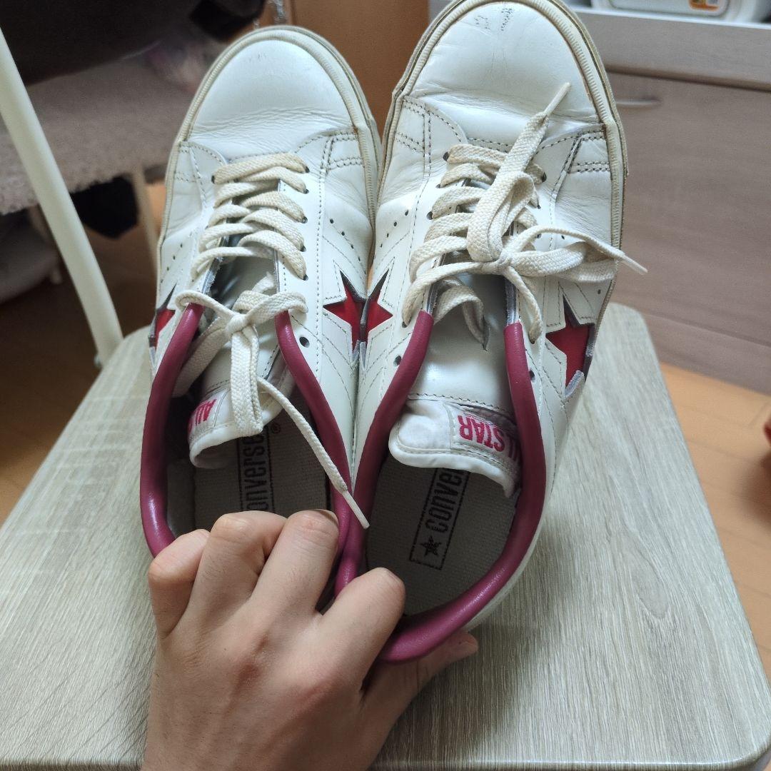 80.90年代 Converse One Star スニーカー ホワイト レッド — image 3