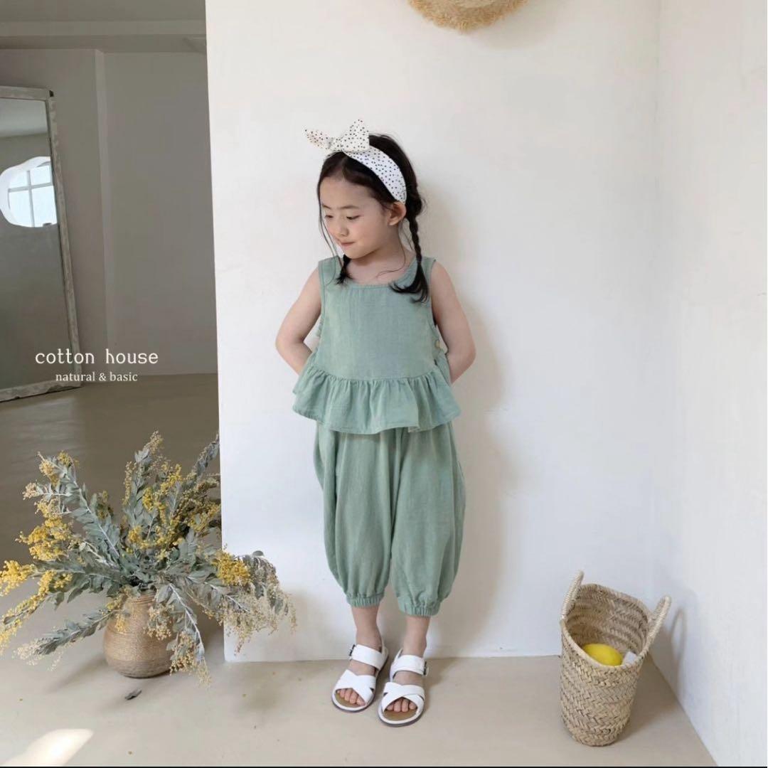 cotton house 韓国 セットアップ M グリーン — image 2