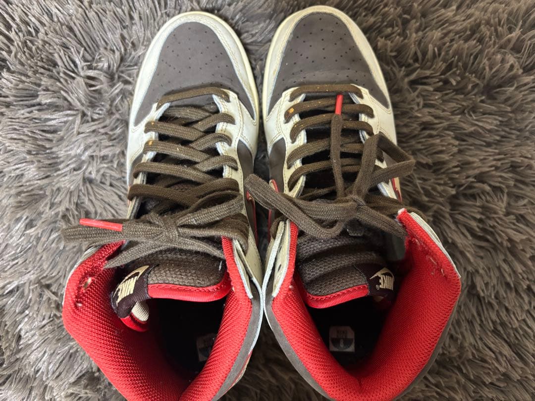 NIKE DUNK HIGH ブラウン ベージュ レッド　26cm — image 4