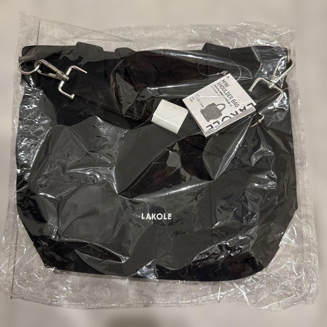 新品タグ付　ミニショルダーバッグ　キャンバス　トートバッグ　ブラック　ラコレ — image 2
