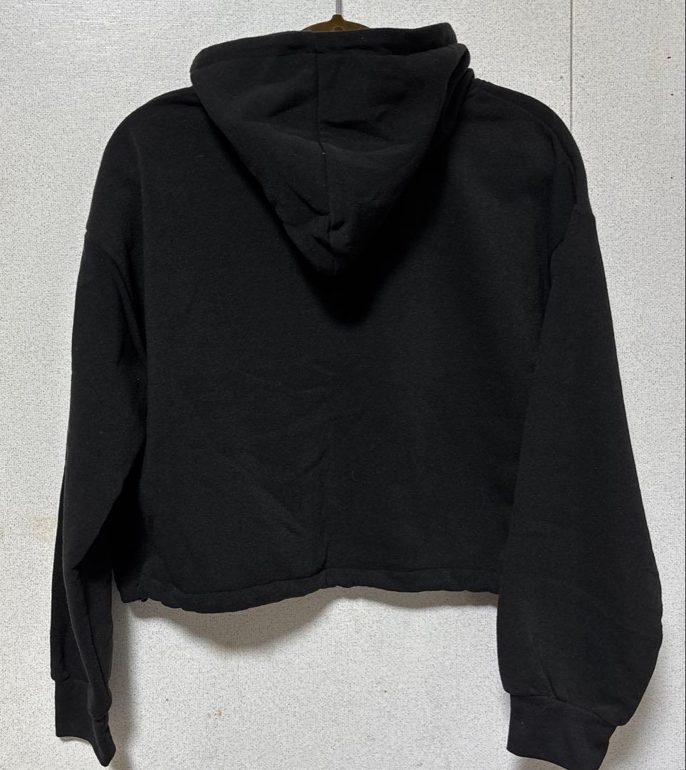 Blue Strive ブラック パーカー 裏起毛 ショート丈 L — image 3
