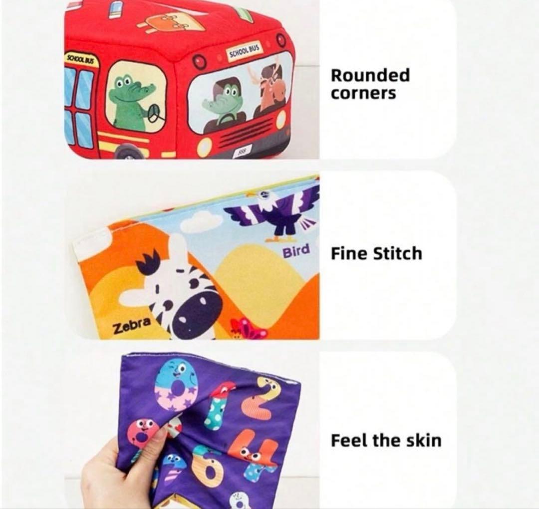 無限ティッシュ おもちゃ 赤　バス 知育玩具　ベビー　赤ちゃん — image 5
