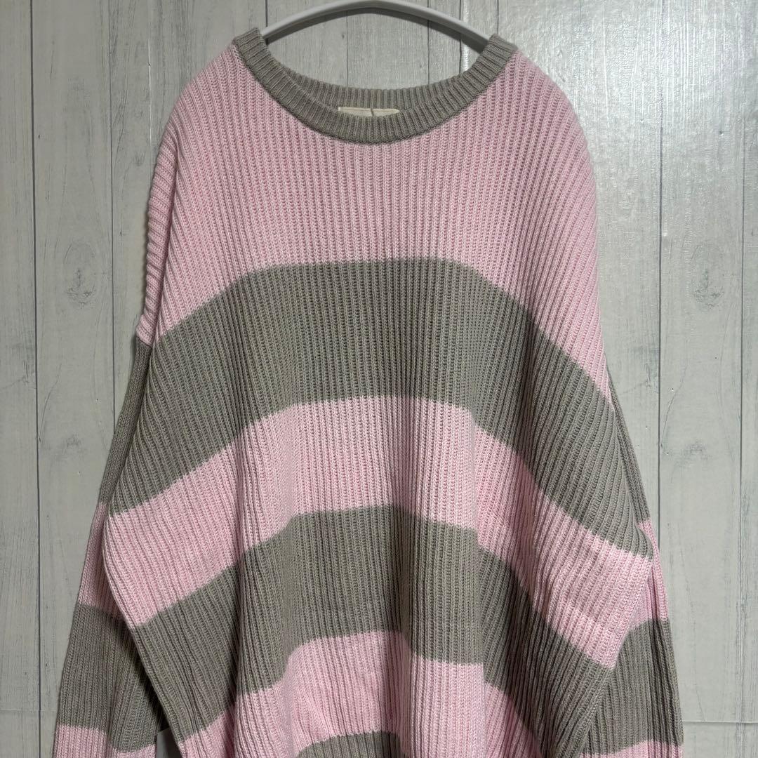 【Rady/レディ】(M) 配色ボーダーニット オーバーサイズ リブ編み — image 4