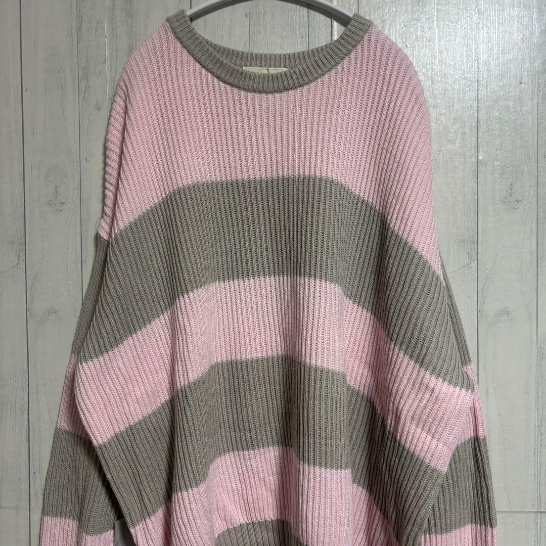 【Rady/レディ】(M) 配色ボーダーニット オーバーサイズ リブ編み — image 5
