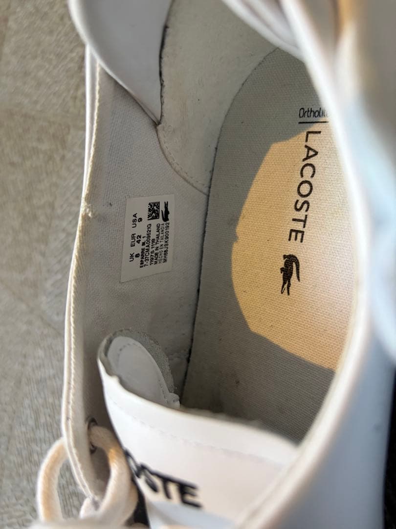 限定　お値引き中　LACOSTE スニーカー ホワイト 26.5cm〜27cm — image 4