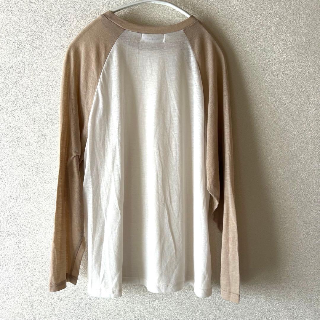 She's Closet クルーネック長袖配色シアーラグランスリーブロンT — image 5