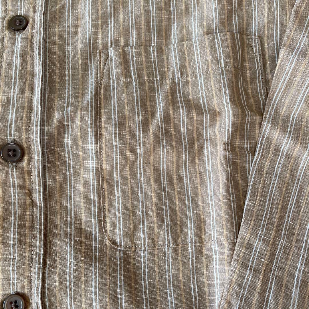 French Linen Mix Lサイズ ストライプシャツ【未使用】 — image 2
