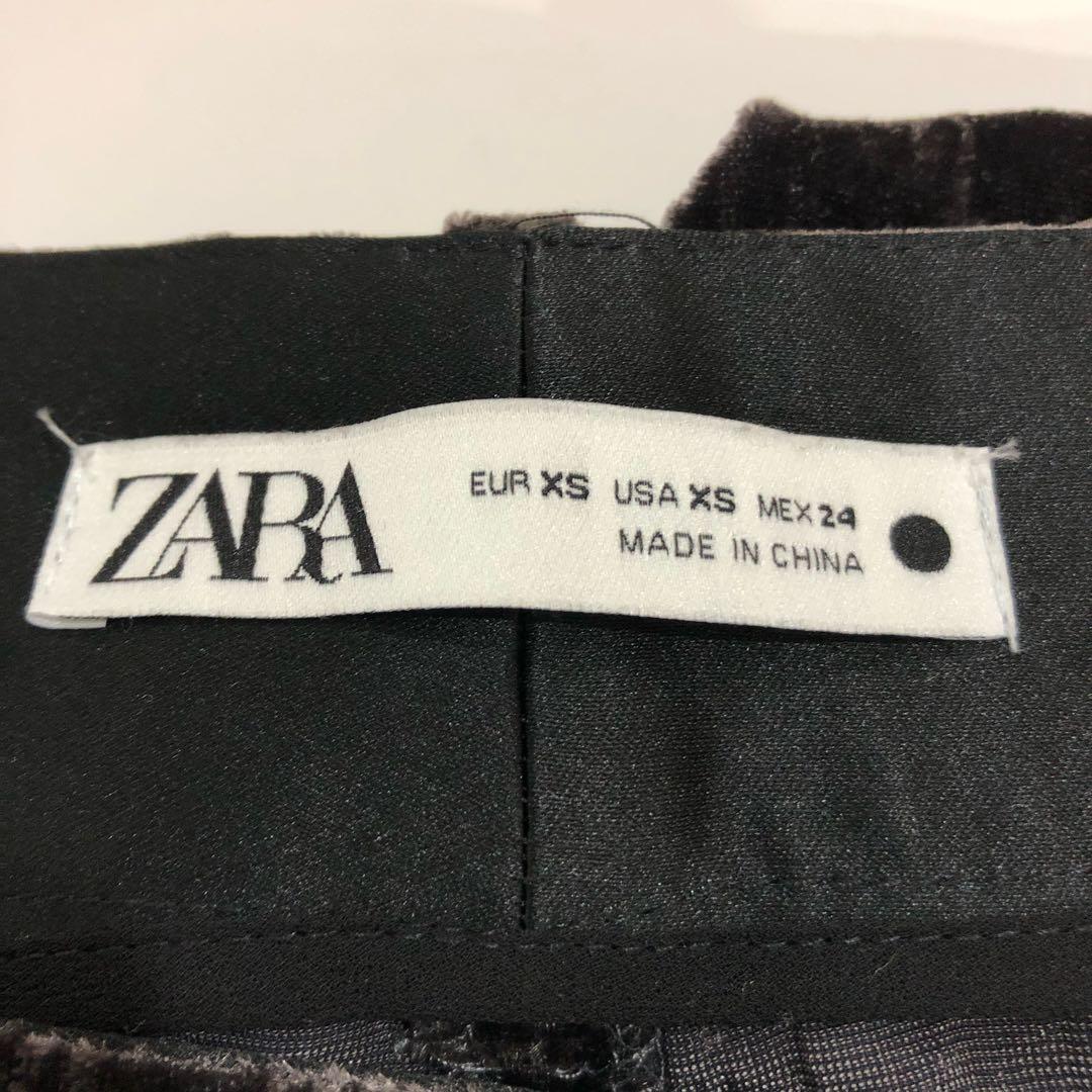 ★ZARA★ザラ ベロア風パンツ【S】ボトムス ズボン ストレート レーヨン混 — image 2