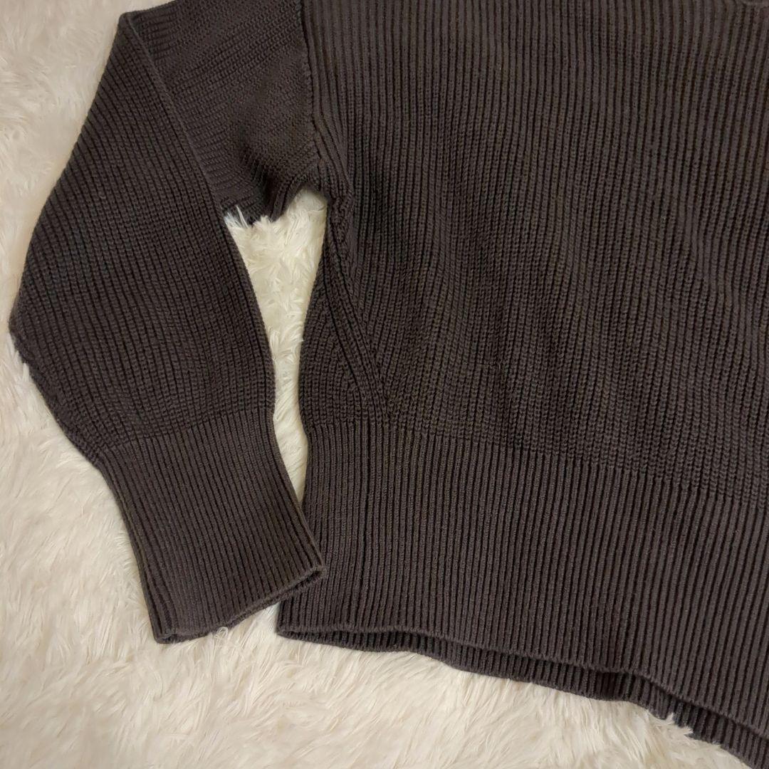 美品 ilLino (42) 長袖ニット クルーネック Vネック 大きめ 黒 — image 3