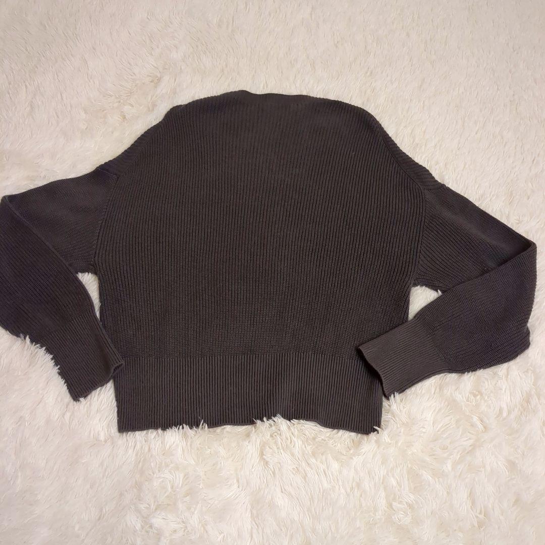 美品 ilLino (42) 長袖ニット クルーネック Vネック 大きめ 黒 — image 4