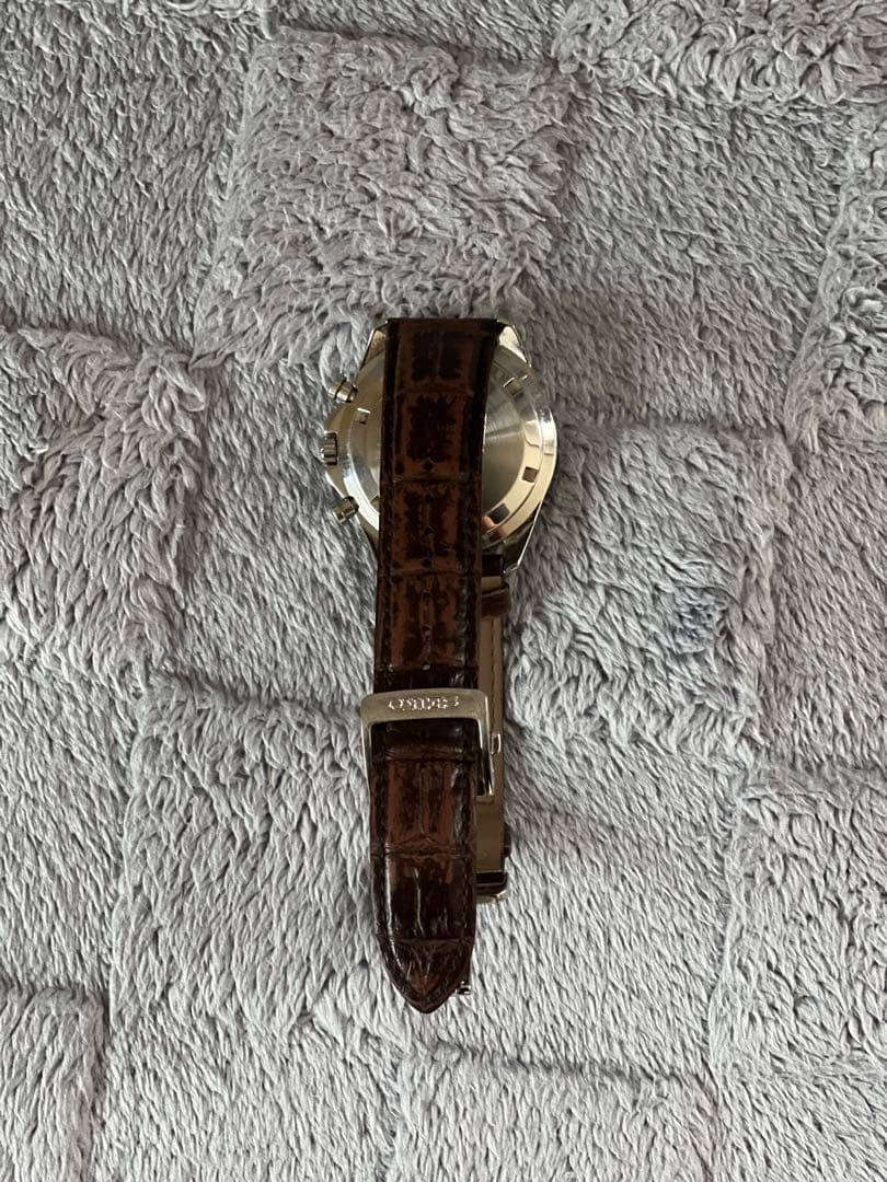 SEIKO クロノグラフ グリーン文字盤 ブラウンレザーベルト — image 5