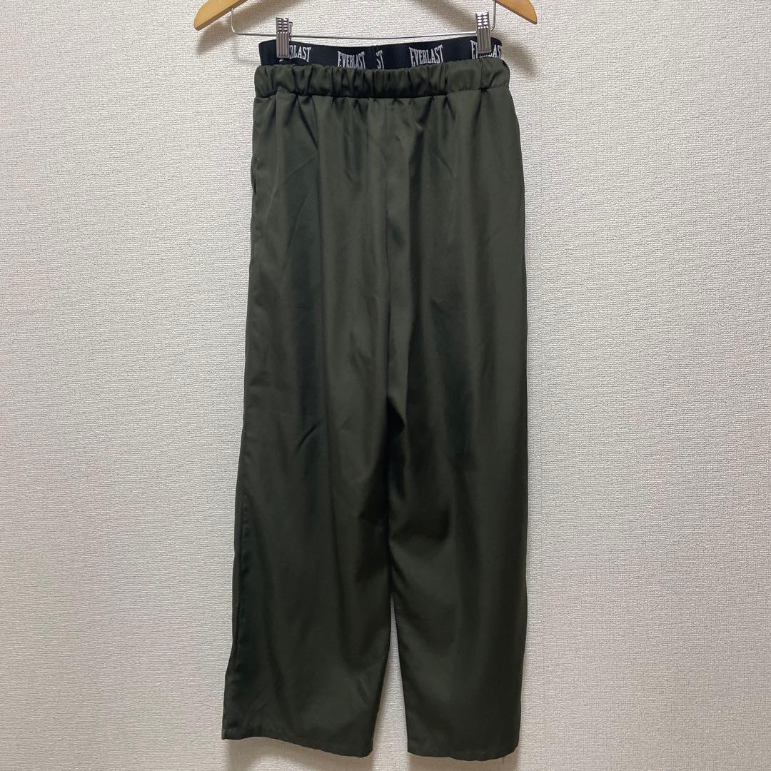 美品 EVERLAST エバーラスト ゴムバンド ダボ系パンツ カーキ — image 5