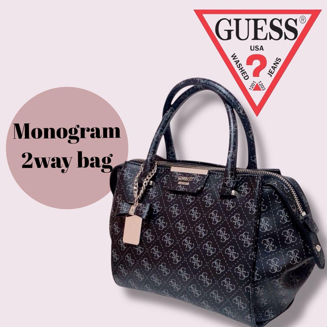 GUESS　ゲス　モノグラムバッグ　2wayバッグ　美品　ロゴプレート付き — image 2