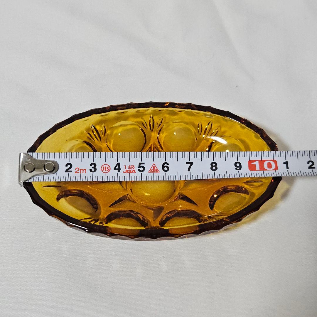 《美品》ADERIA アデリアルック アンバーガラス 楕円皿 豆皿 2枚 — image 5