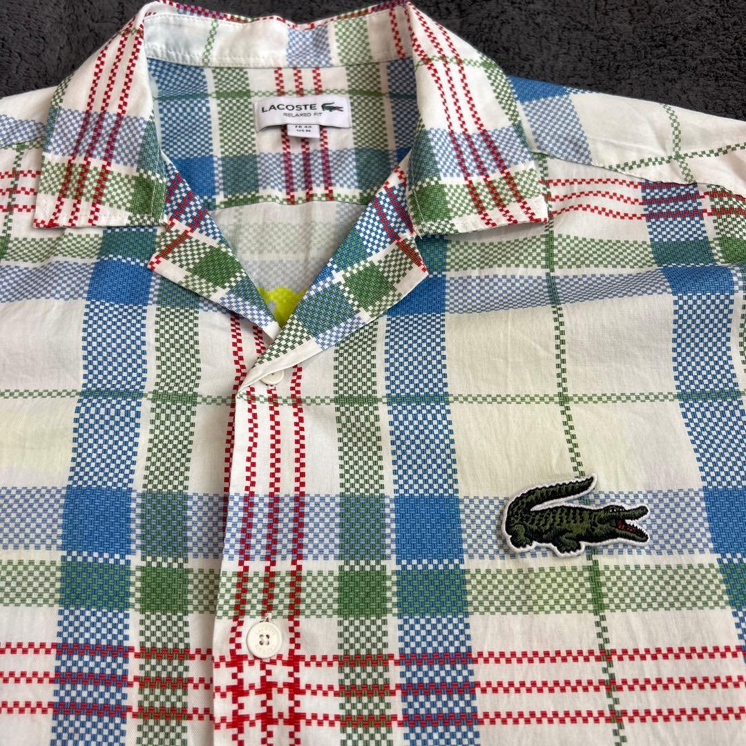 LACOSTE チェック柄 半袖シャツ M — image 2