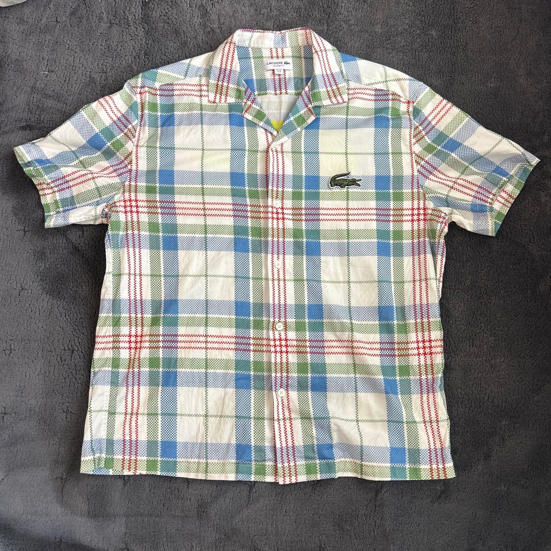 LACOSTE チェック柄 半袖シャツ M — image 3