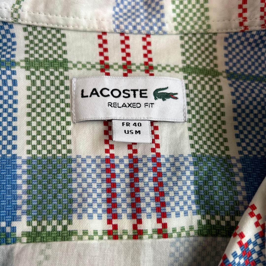 LACOSTE チェック柄 半袖シャツ M — image 4