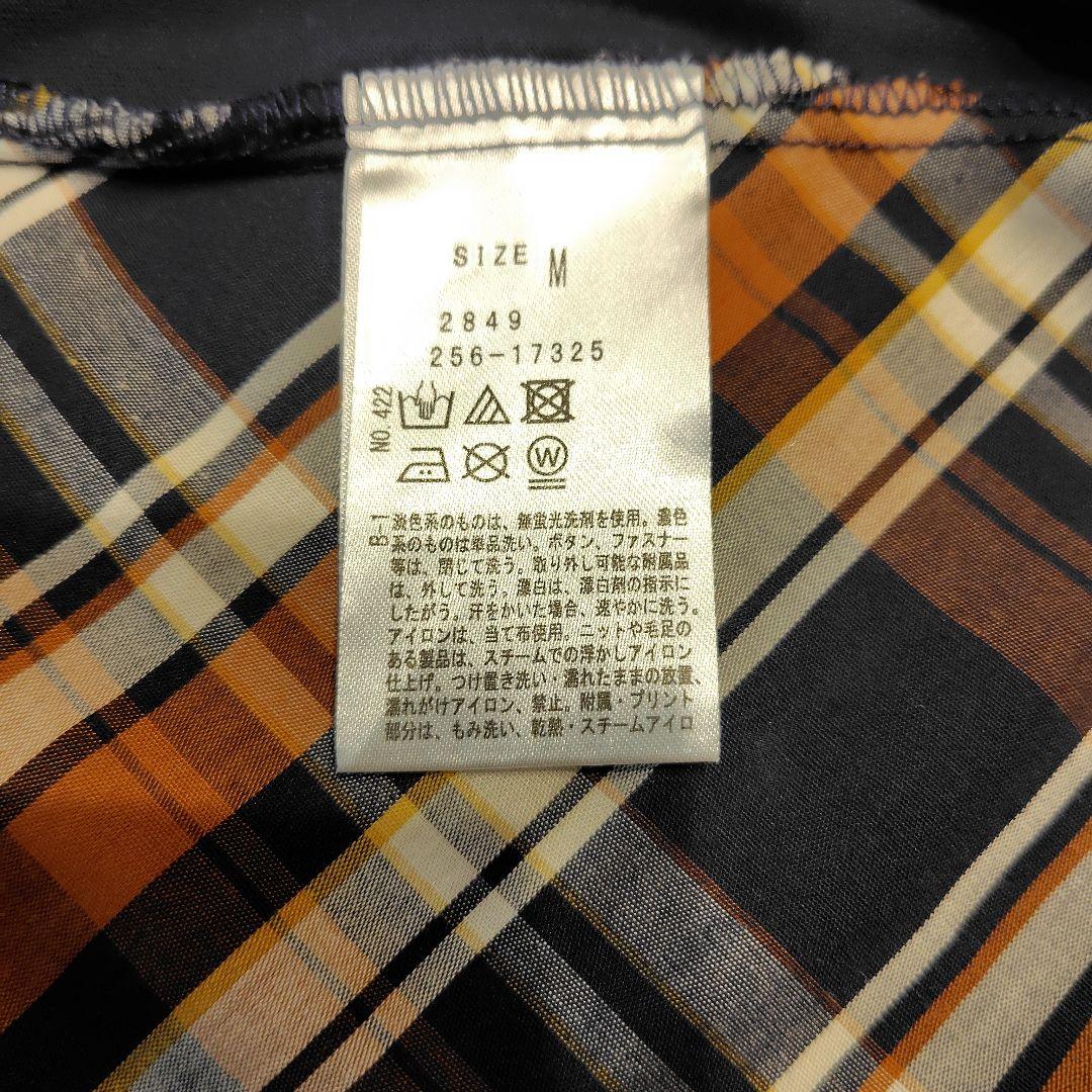 チェック柄切替リボン付き半袖トップス M — image 5