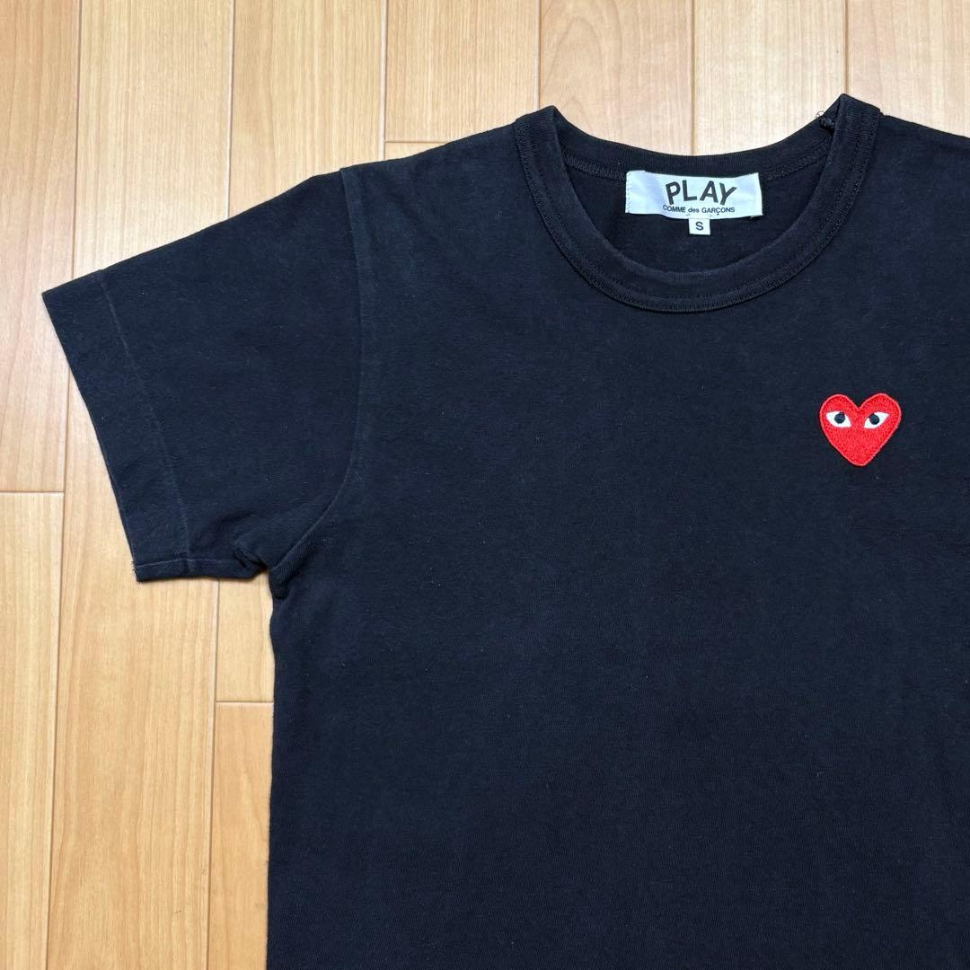 プレイ コムデギャルソン Tシャツ サイズS ブラック 黒 半袖 赤ハート — image 2