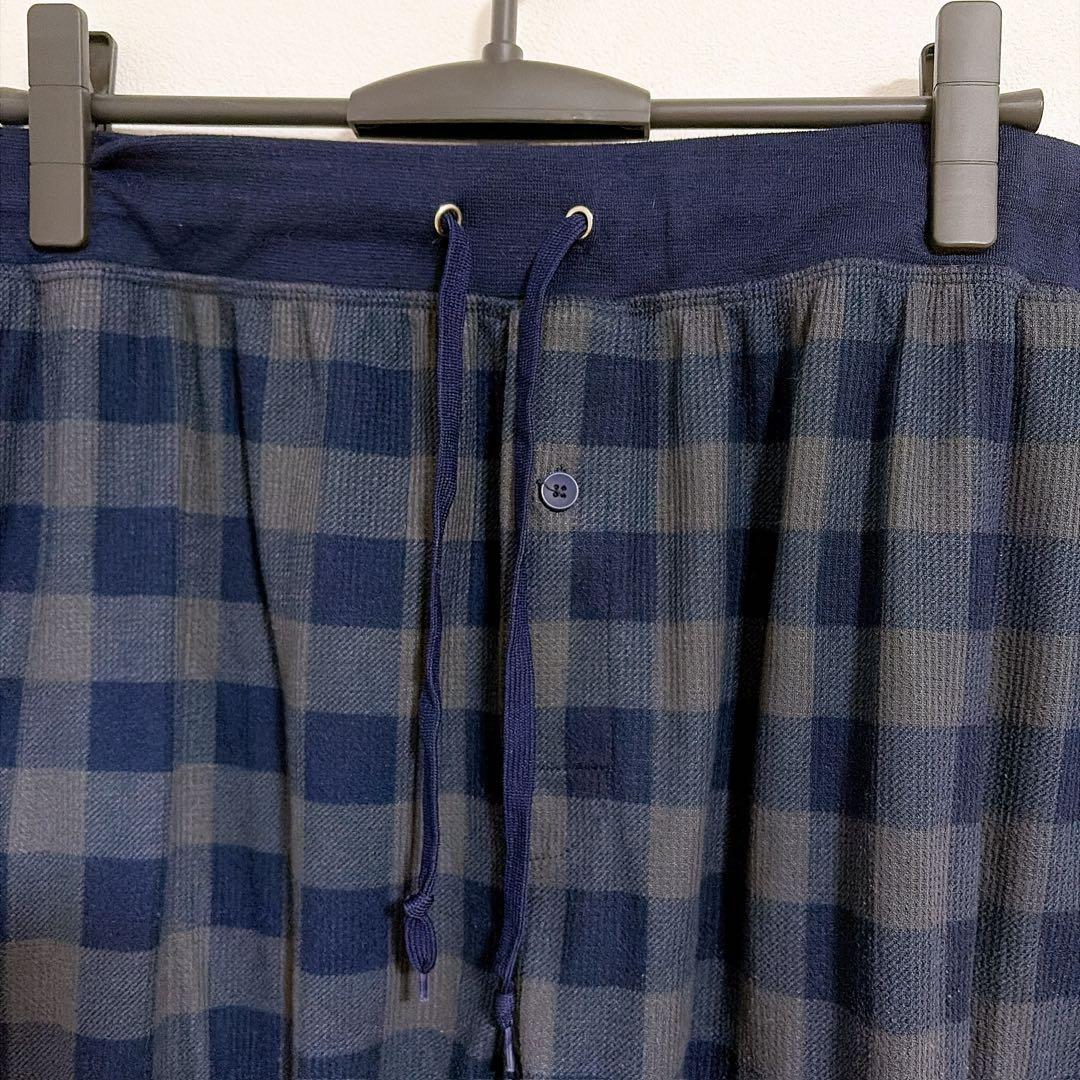 フルーツオブザルーム ジョガーパンツ ブロックチェック 2XL 紺 灰 ゆったり — image 2